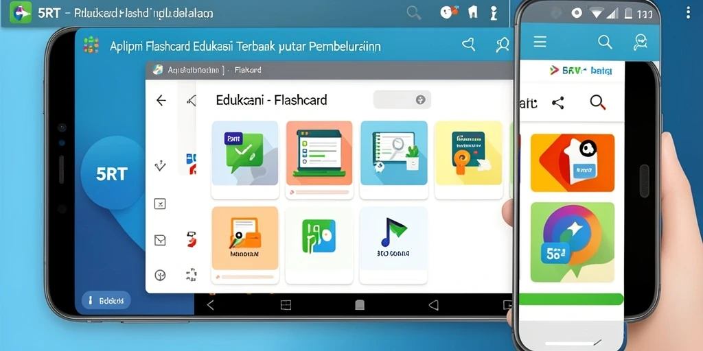 Antarmuka interaktif 5RT yang menarik untuk aplikasi Flashcard.