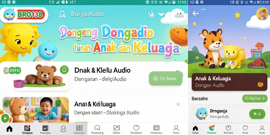 Tampilan antarmuka aplikasi BRO138 yang menyenangkan untuk anak-anak.