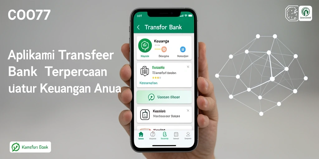 Antarmuka aplikasi COO77 dengan fitur Transfer Bank yang canggih.
