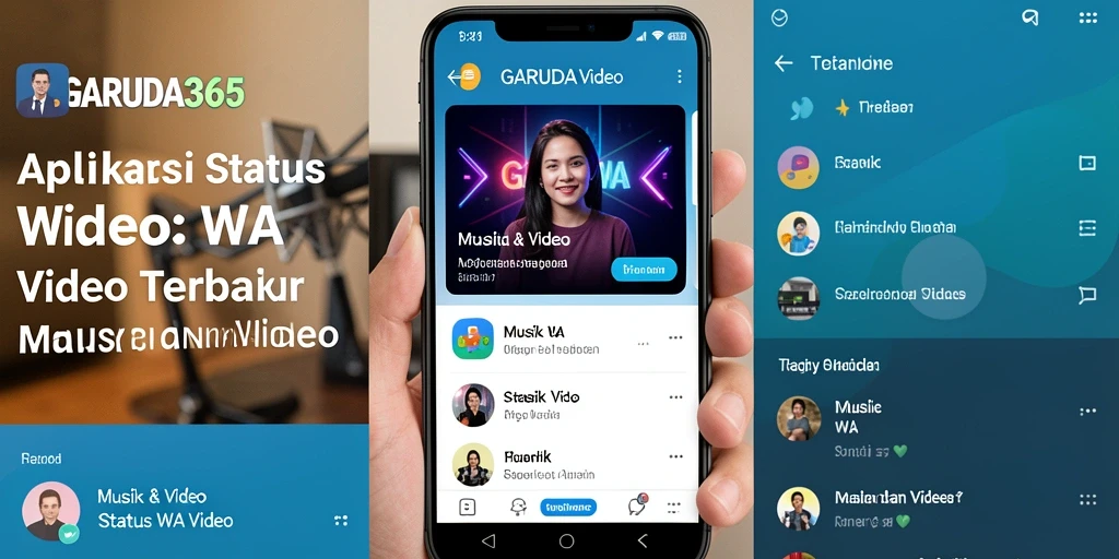 Tampilan antarmuka GARUDA365 dengan koleksi video Status WA.