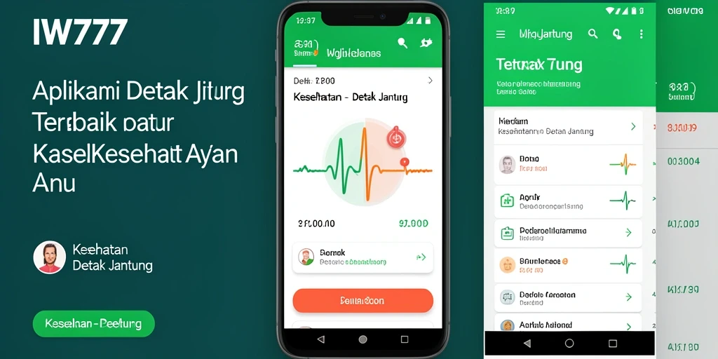 Tampilan antarmuka IW777 untuk pemantauan detak jantung pengguna.