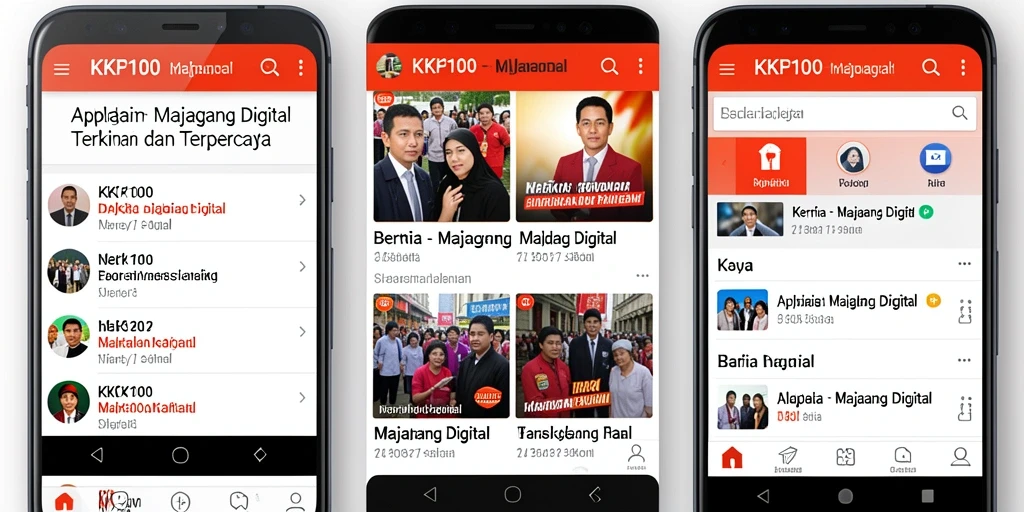 Antarmuka aplikasi KPK100 yang menarik dan informatif.