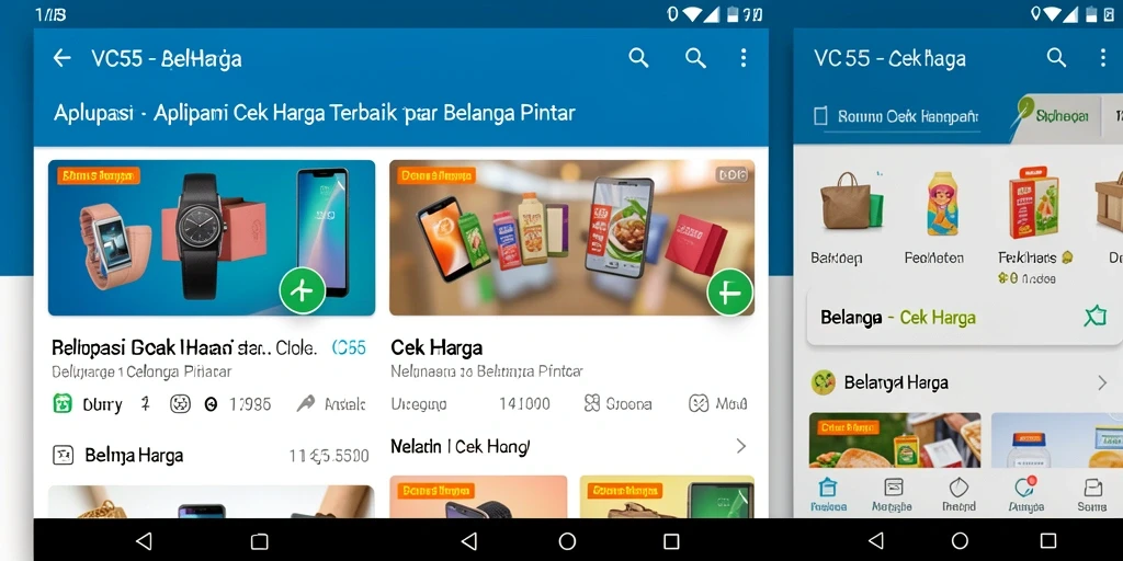 Screenshot antarmuka VC55 menunjukkan fitur Cek Harga yang menonjol.