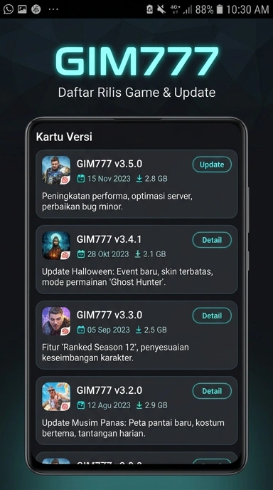 Riwayat Versi gim777 untuk Pengguna Android